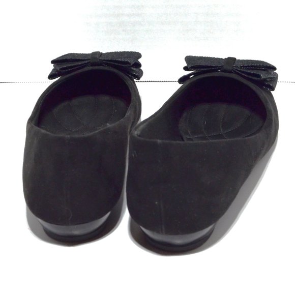 Coach And Four Flora Flats in Black Suede with Bow Women's Size 8.5 in Box - Picture 6 of 7